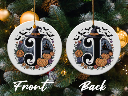 Halloween Themed Witch Hat Monogrammed Ornament product