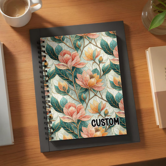 Floral Custom Spiral Bound Notebook Sketchbook Planner