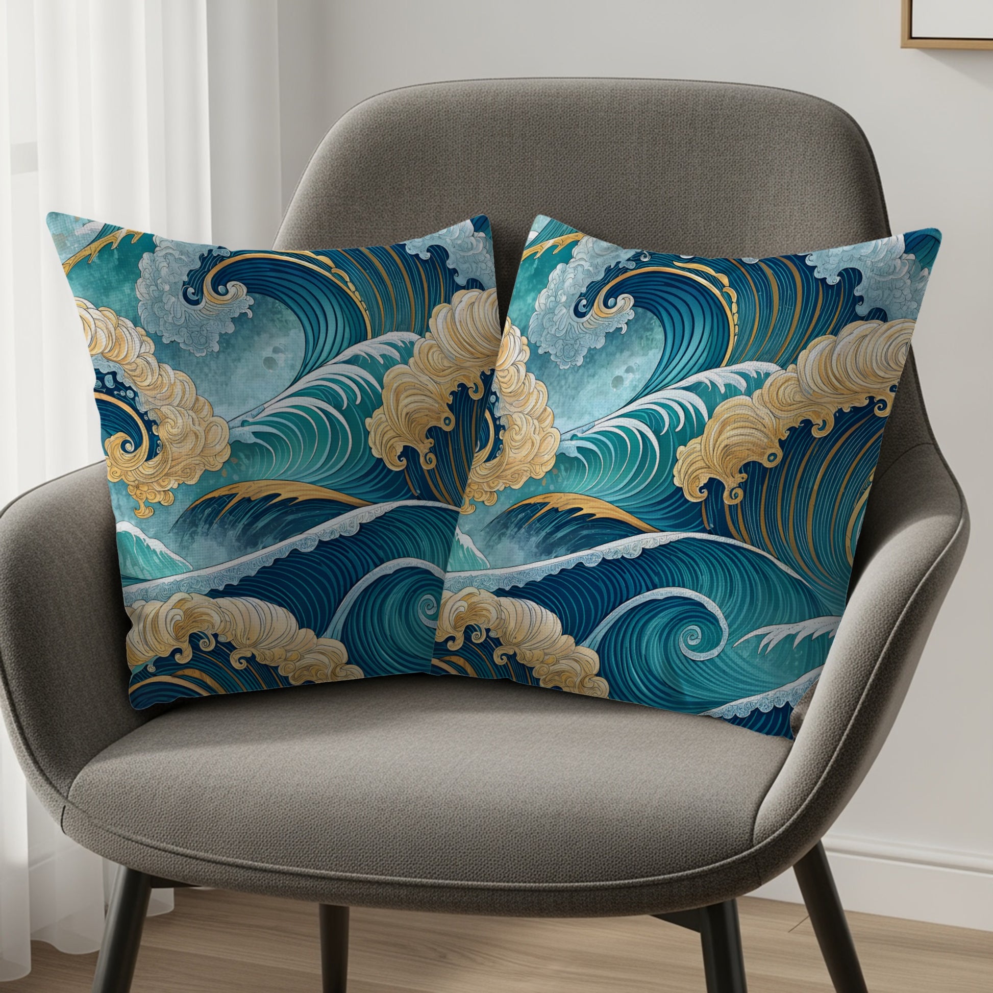 Ocean Waves Decorative Pillow Product