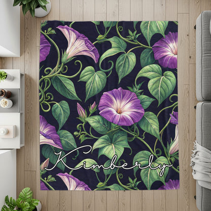 Purple Morning Glory Personalized Kimberly Rug