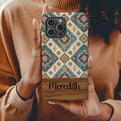 Personalized Geometric Patterned Phone Case with 'Meredith'