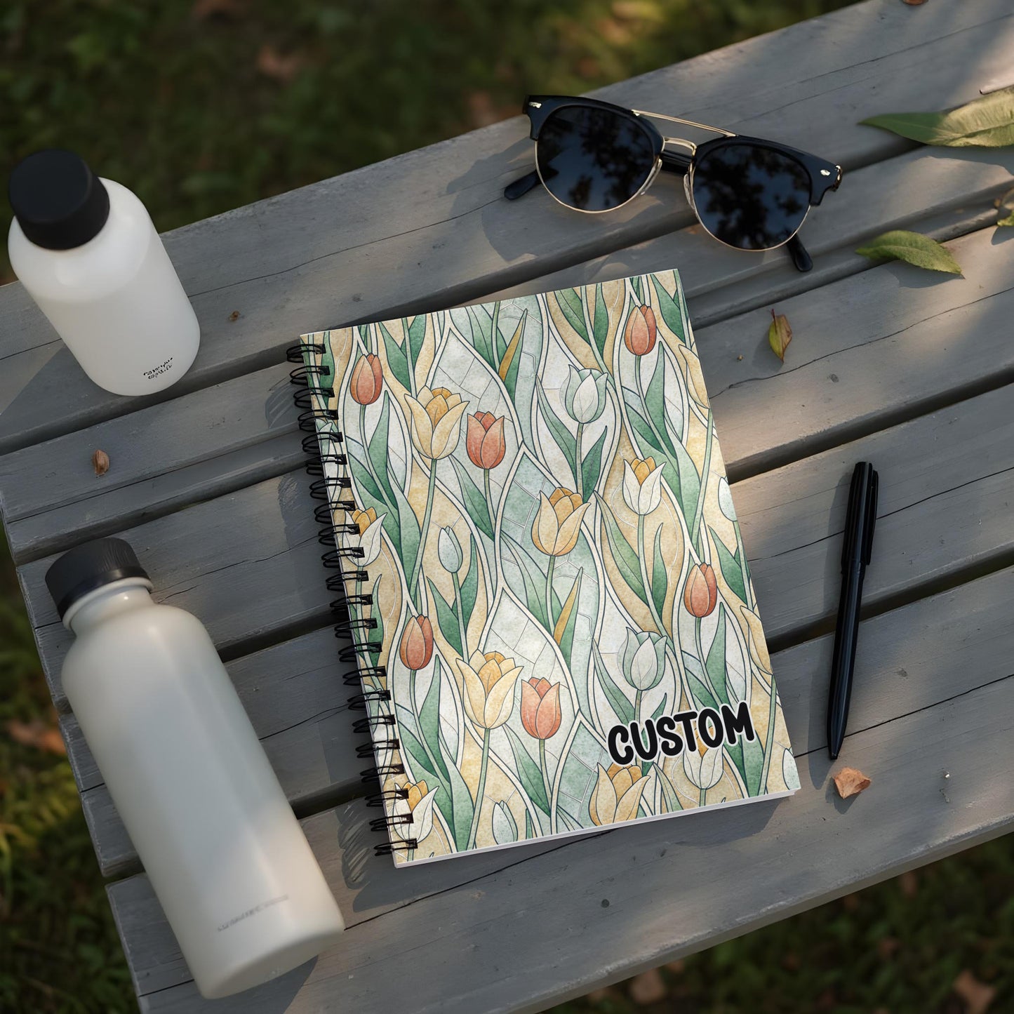 Custom Floral Spiral Notebook with Artistic Design