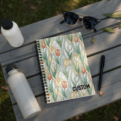Custom Floral Spiral Notebook with Artistic Design