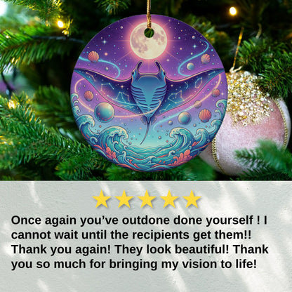 Celestial Manta Ray Moonlit Design Hanging Ornament product type