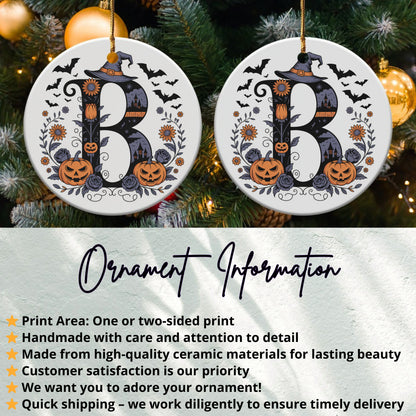 Personalized Halloween Witch Hat Monogram Ornament product