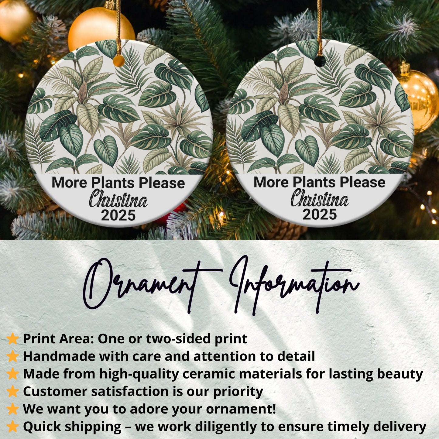 Personalized More Plants Please Ornament product