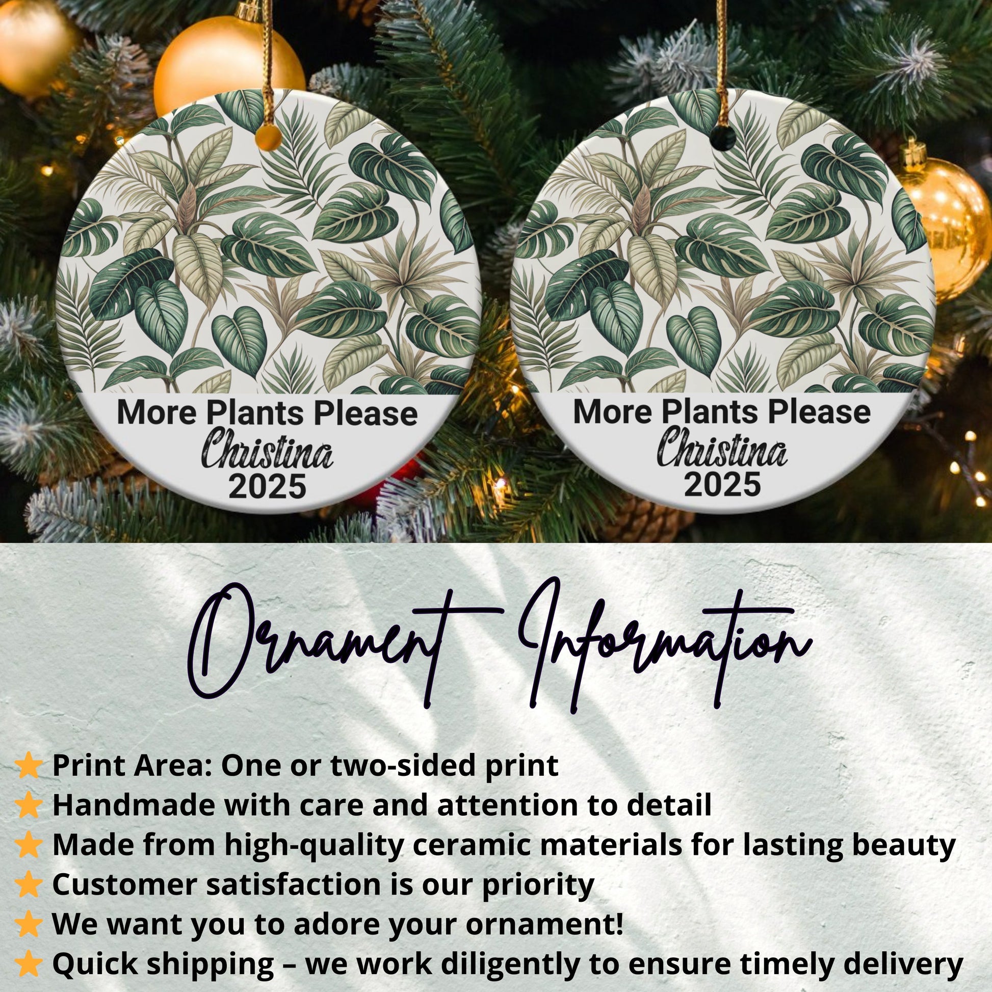 Personalized More Plants Please Ornament product