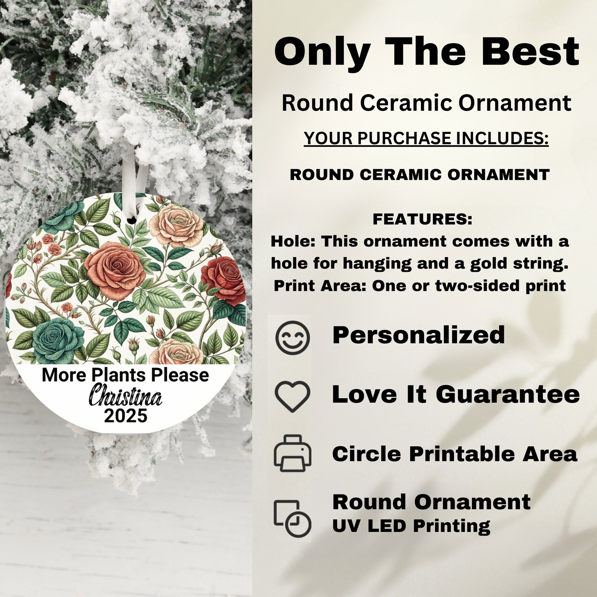 Only The Best Round Ceramic Ornament product type