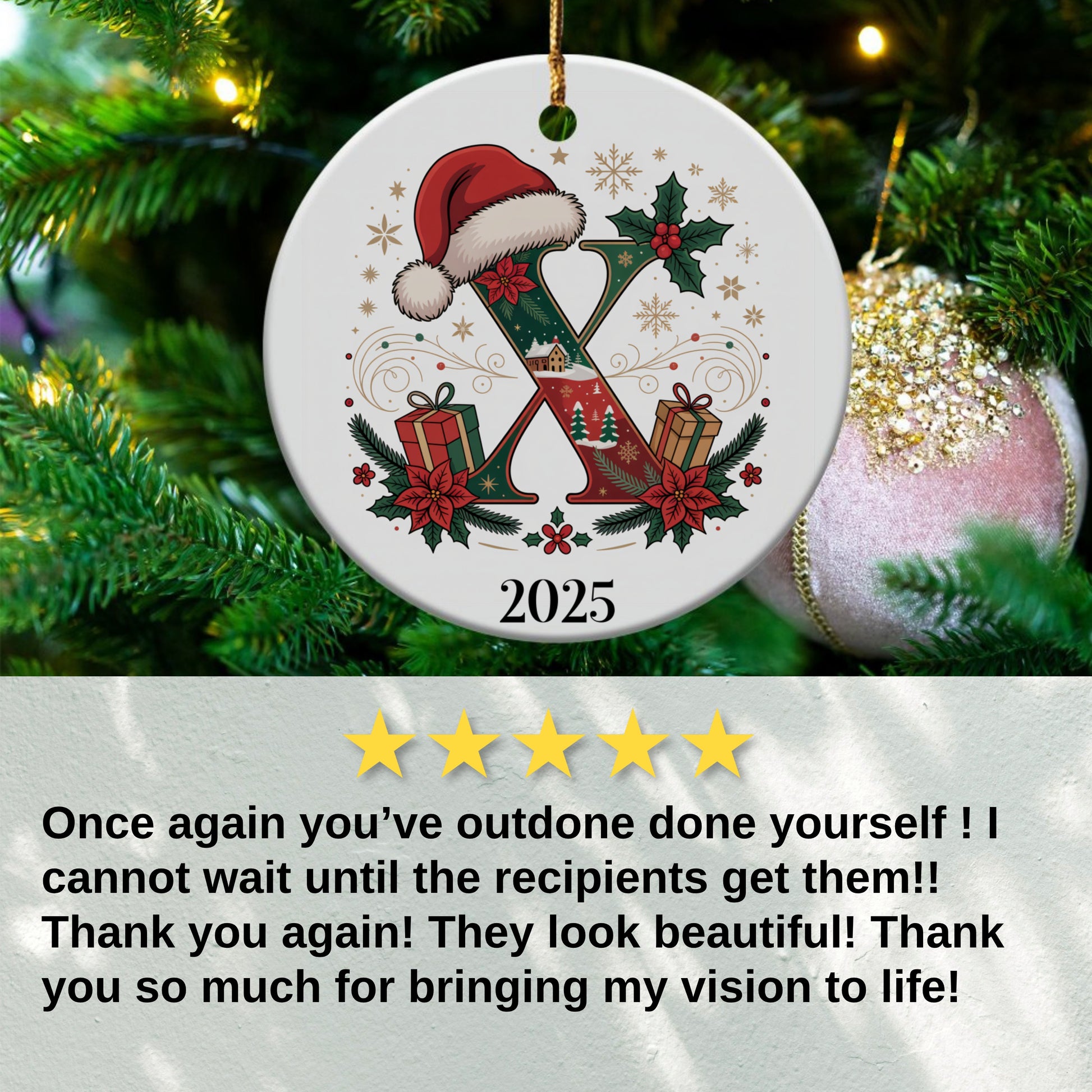 Festive Christmas Ornament 2025 Hanging Decoration product