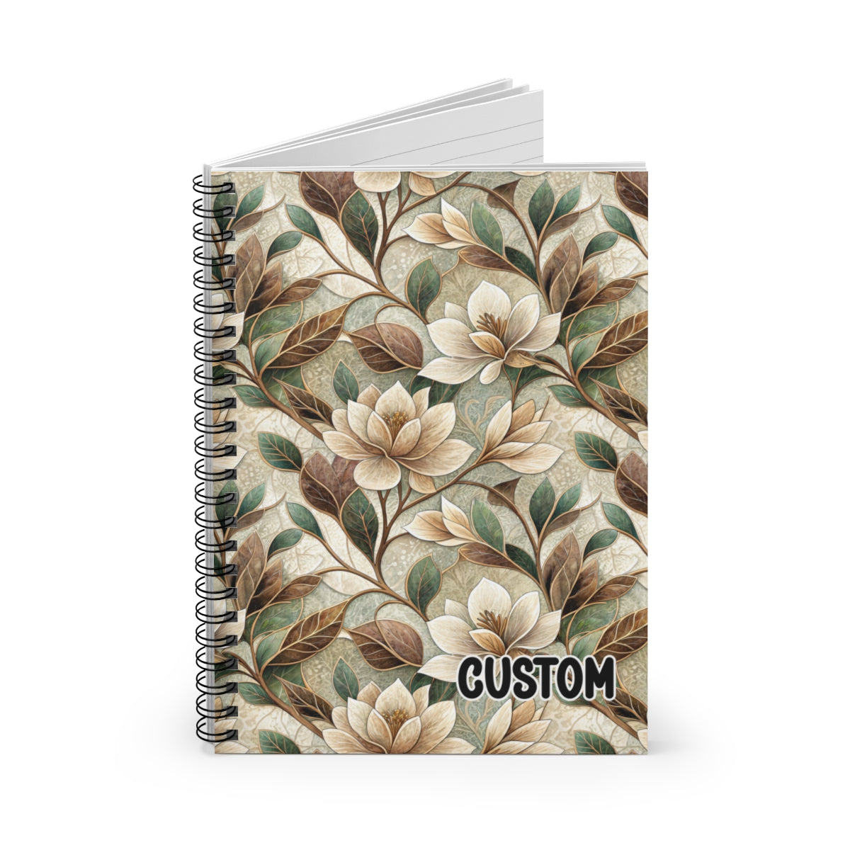 Floral Theme Custom Spiral Bound Notebook