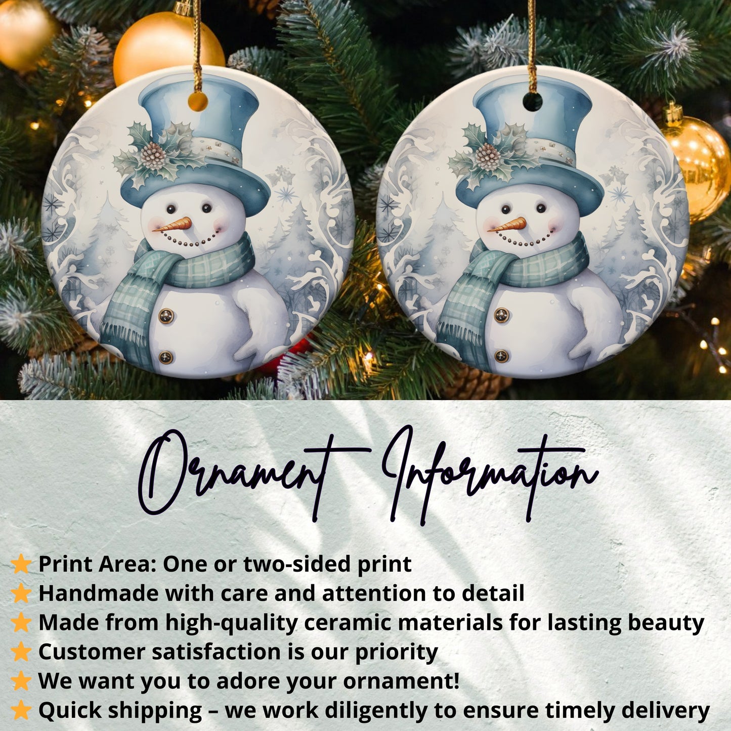 Handmade Christmas Snowman Ornament product