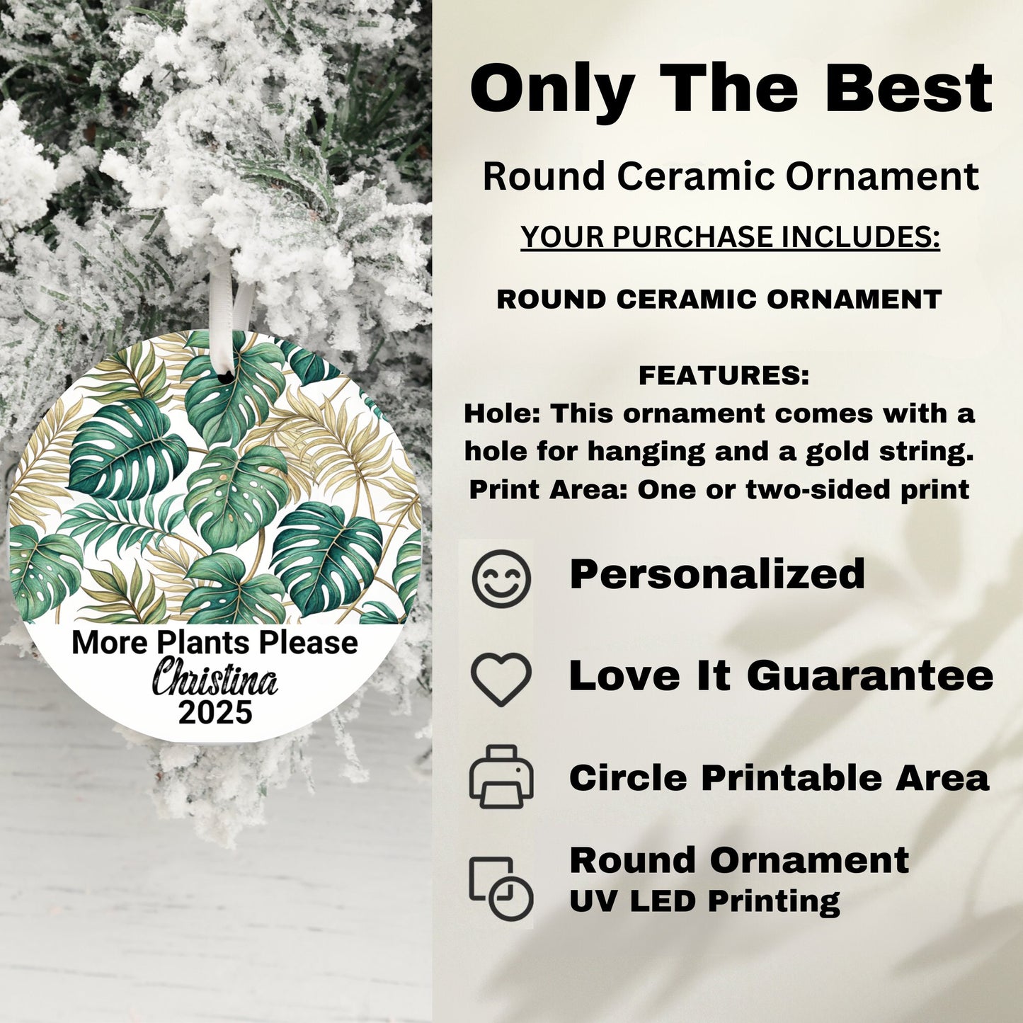 Only The Best Round Ceramic Ornament product type