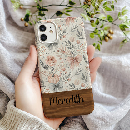 Beautiful Floral Personalized Phone Case with Name Meredith