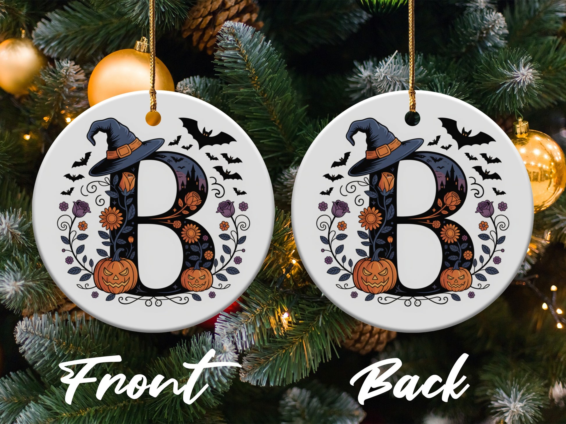 Personalized Halloween Monogrammed Ornament product