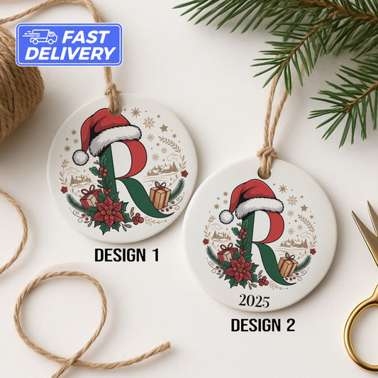 Personalized 2025 Initial Christmas Ornament product