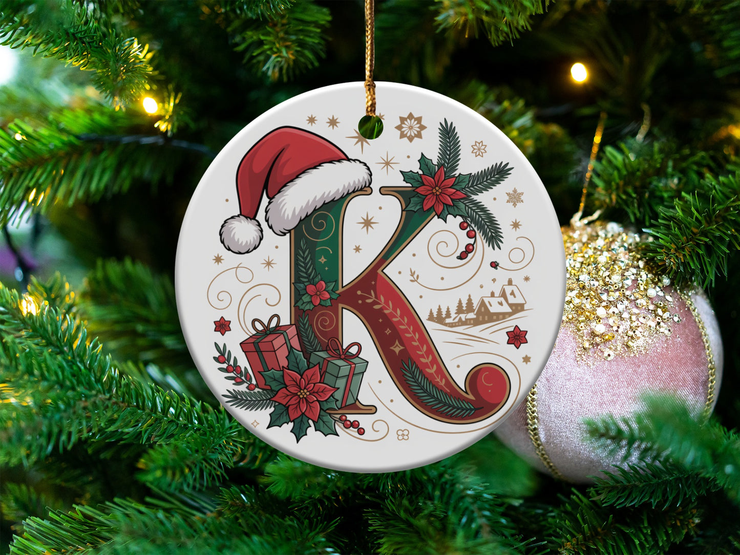 Monogrammed Holiday Ornament Christmas Tree Decoration product type