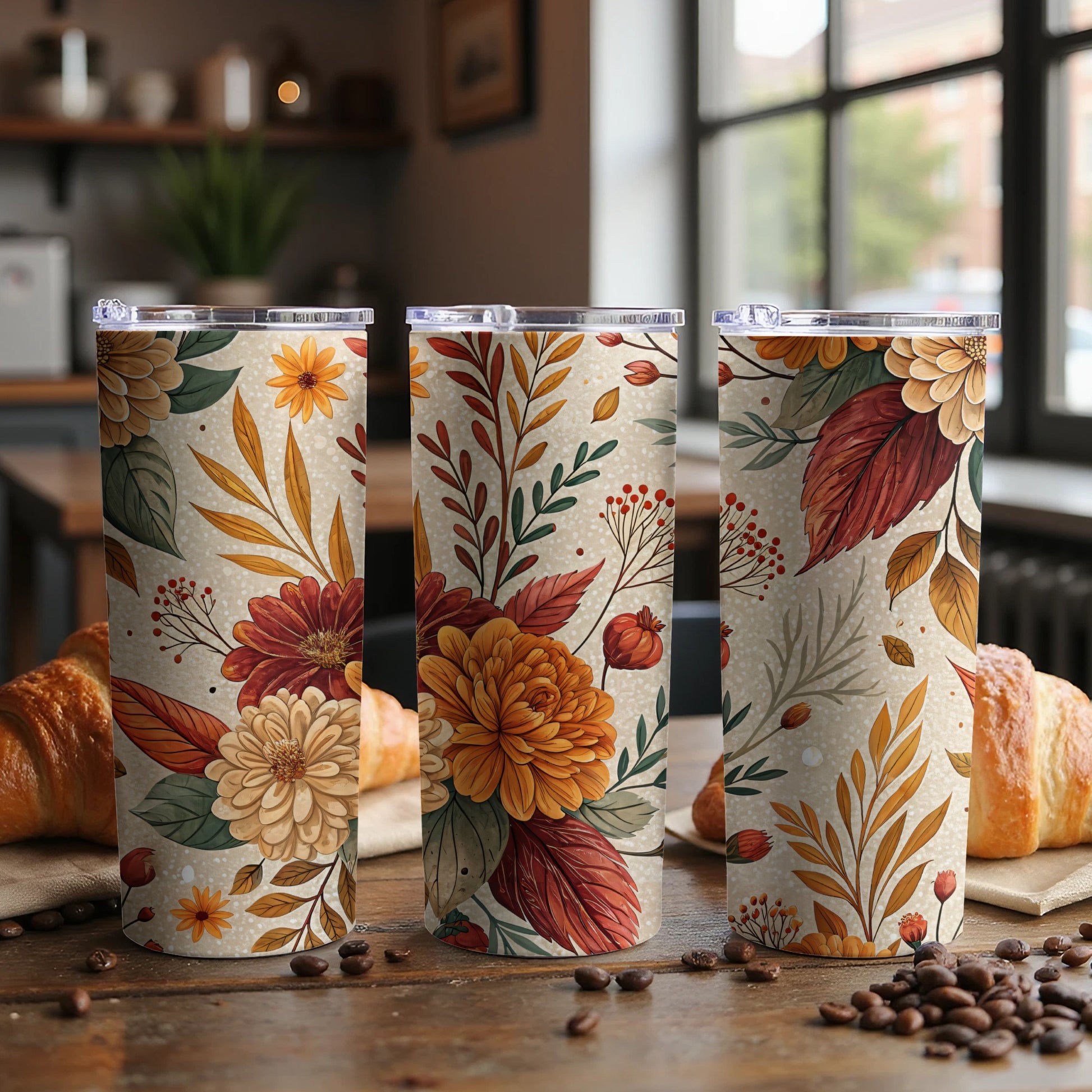 Autumn Floral Insulated Travel Mug Product