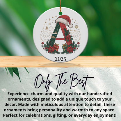 Festive Christmas Ornament with Santa Hat and 2025 product type