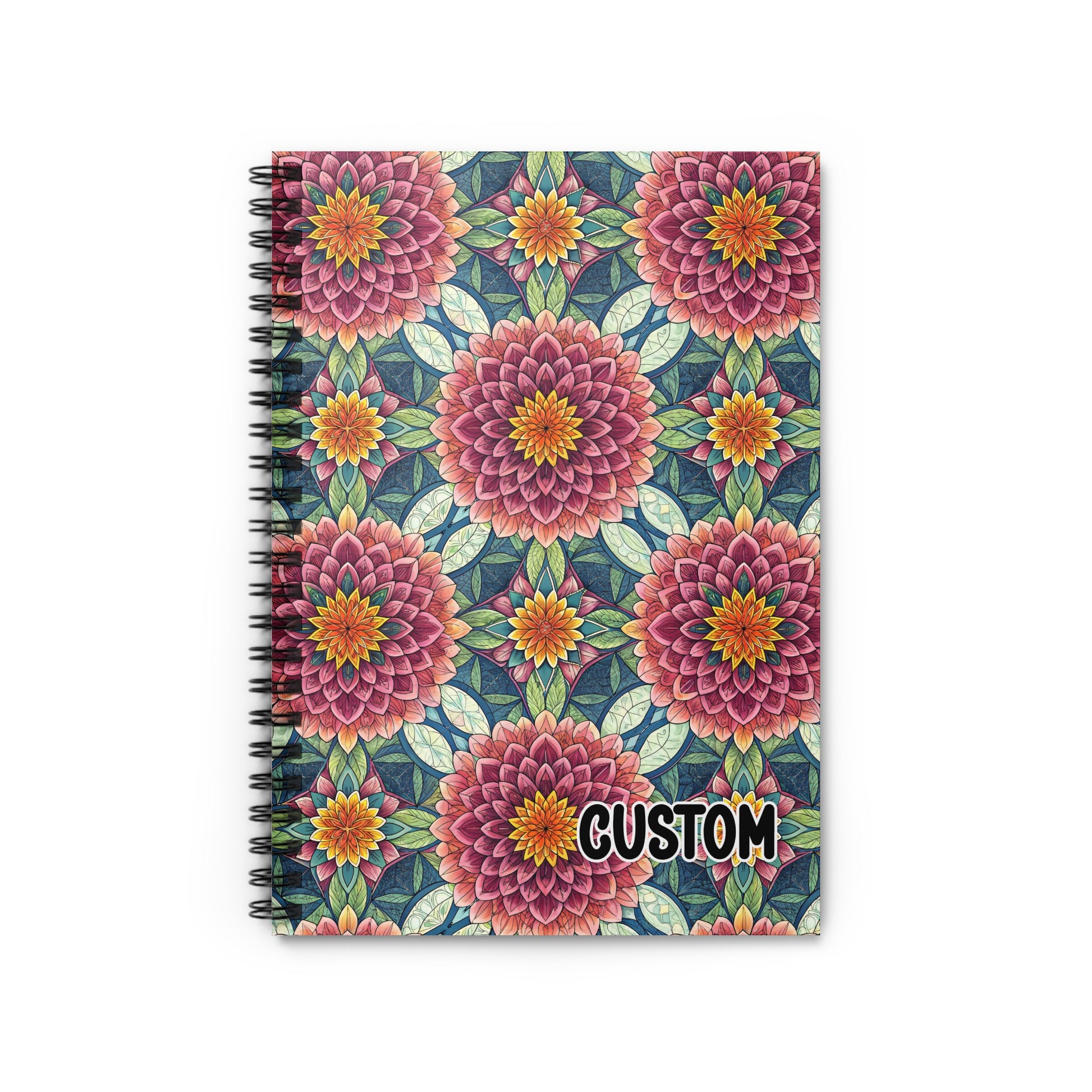 Floral Custom Spiral Journal With Unique Design Pattern