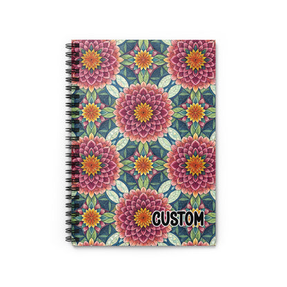 Floral Custom Spiral Journal With Unique Design Pattern