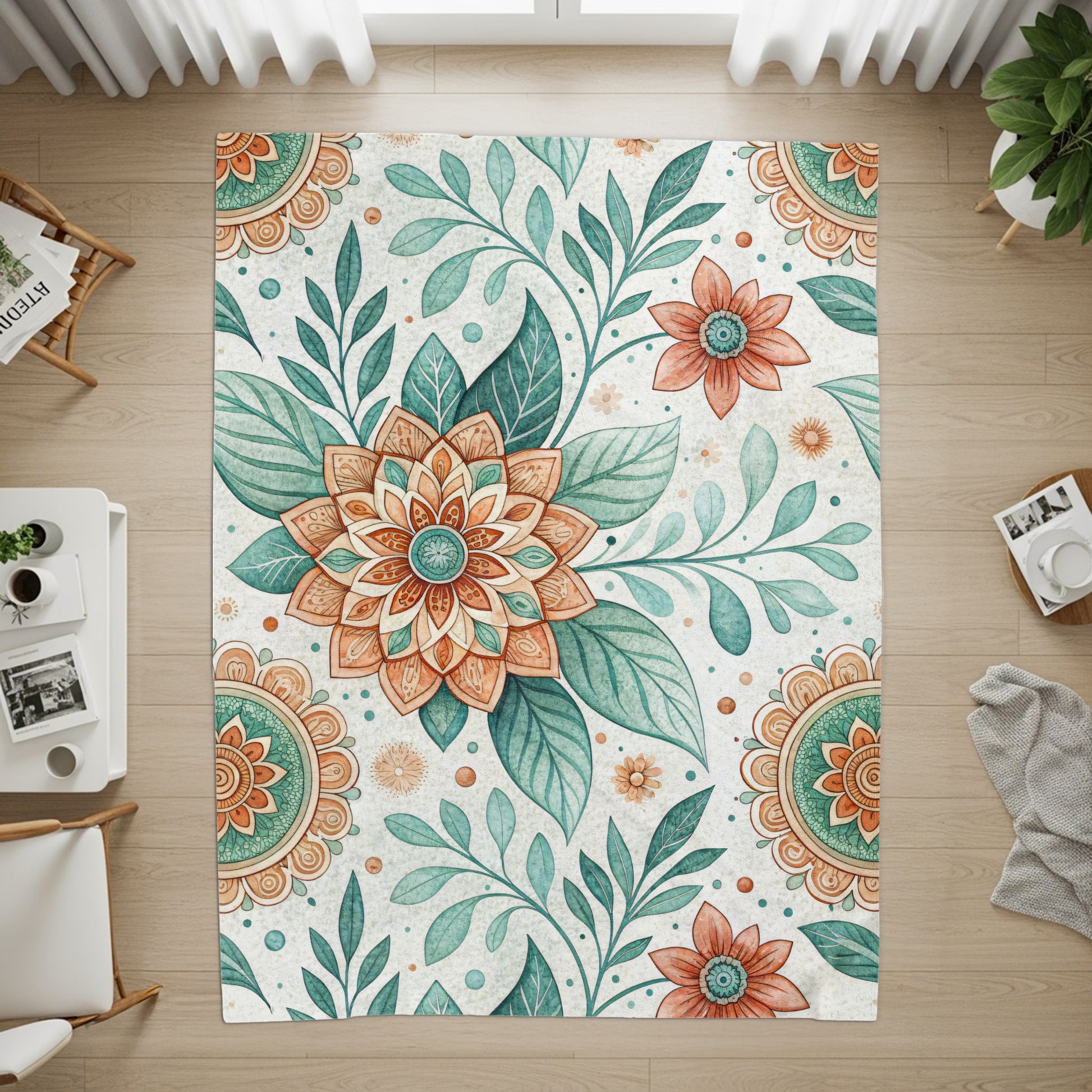 Artistic Floral Pattern Design in Watercolor Illustration - Walk Greener
