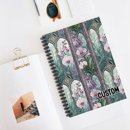 Custom Purple Orchid Themed Spiral Notebook