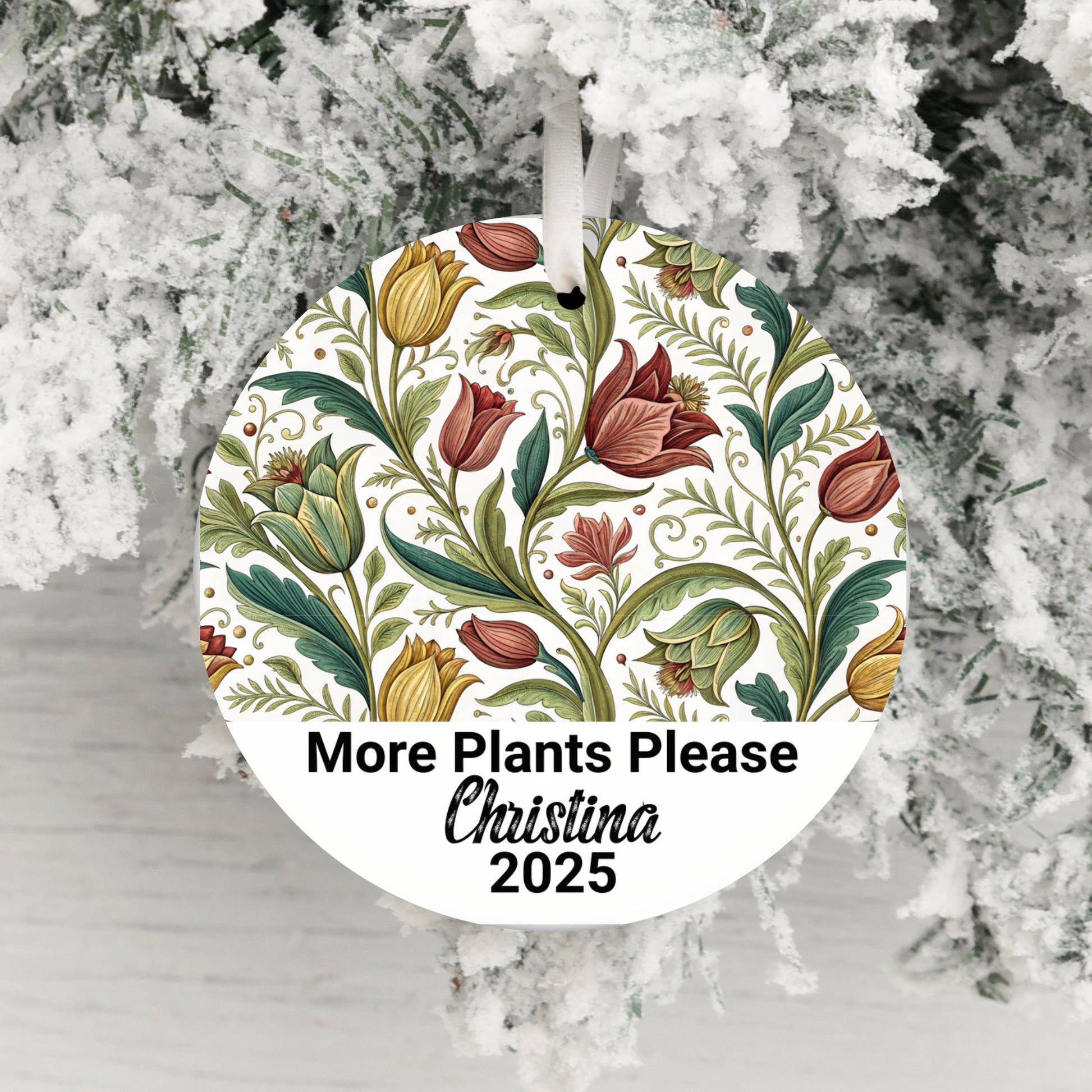 Personalized Floral Christmas Ornament Novelty product