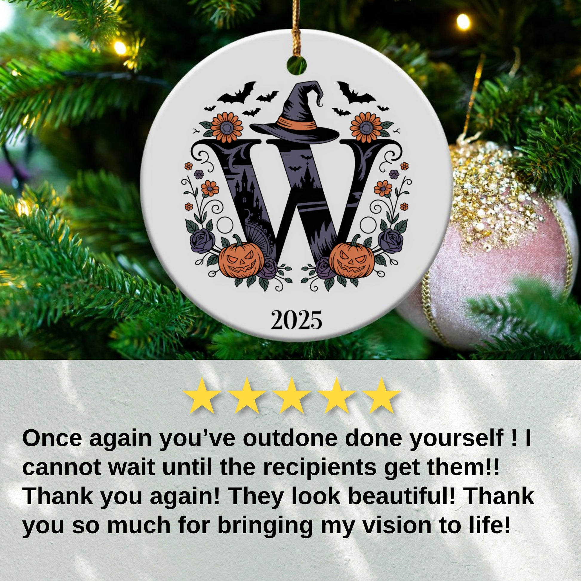 Personalized Halloween Monogram 2025 Ornament product