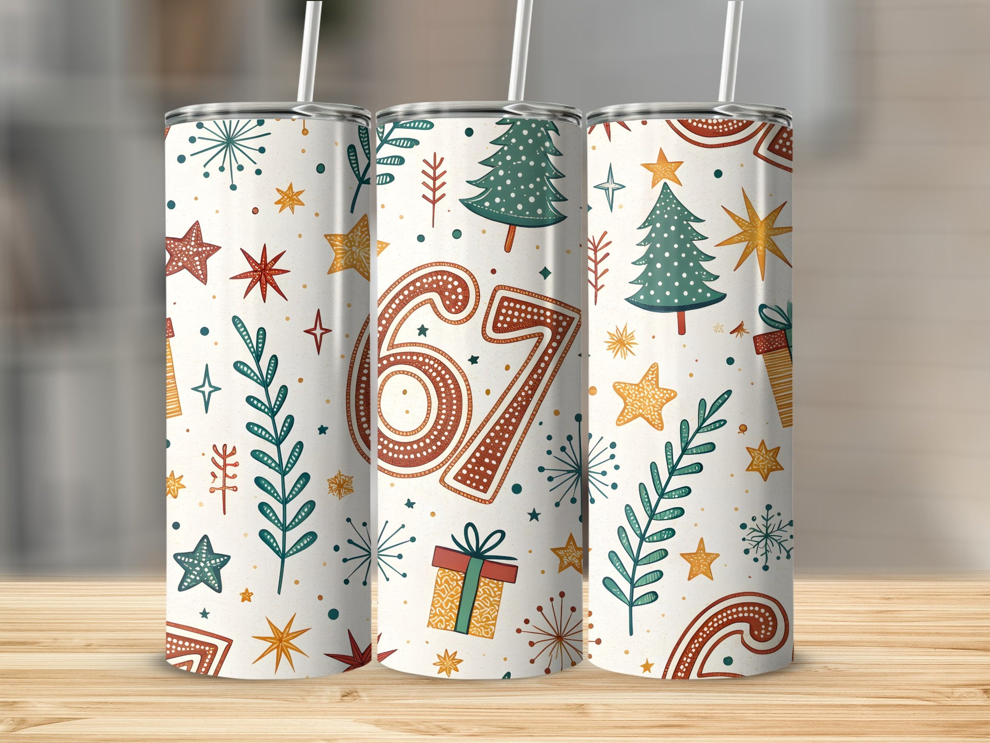Festive Christmas Design Insulated Drinkware Tumblers