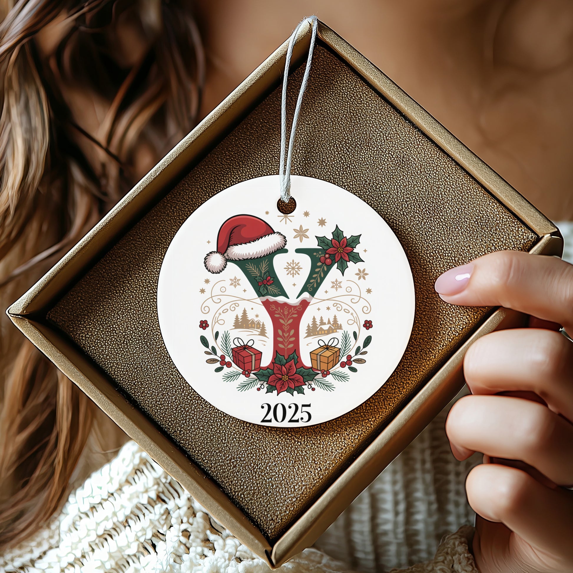 Festive 2025 Christmas Ornament Santa Hat Holiday product