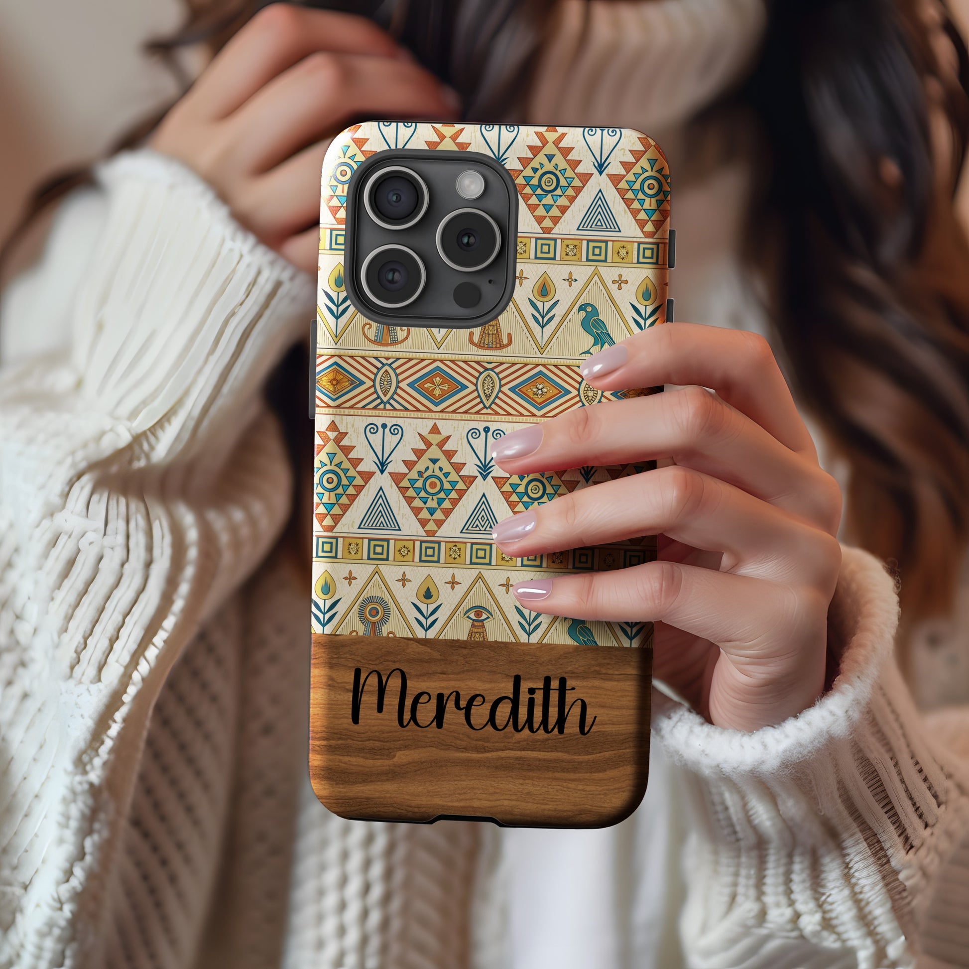 Artistic Egypt Motif Aztec Design Pattern Custom Phone Case - Walk Greener