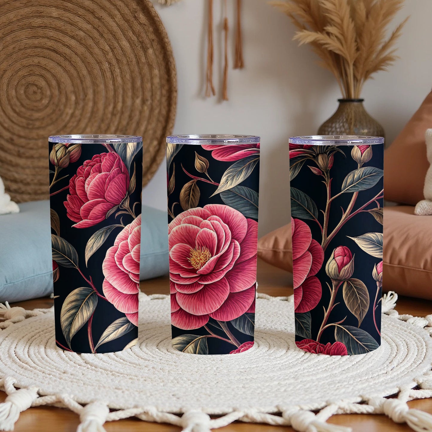 Vintage Floral Print Insulated Tumbler for Everyday Use