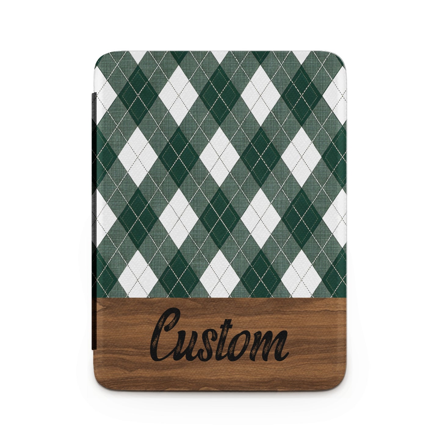 Custom Argyle Design with Wood Accent Tablet Case