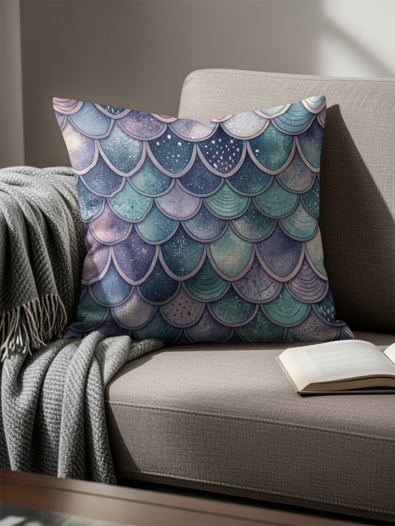 Elegant Mermaid Scales Decorative Cushion Cover