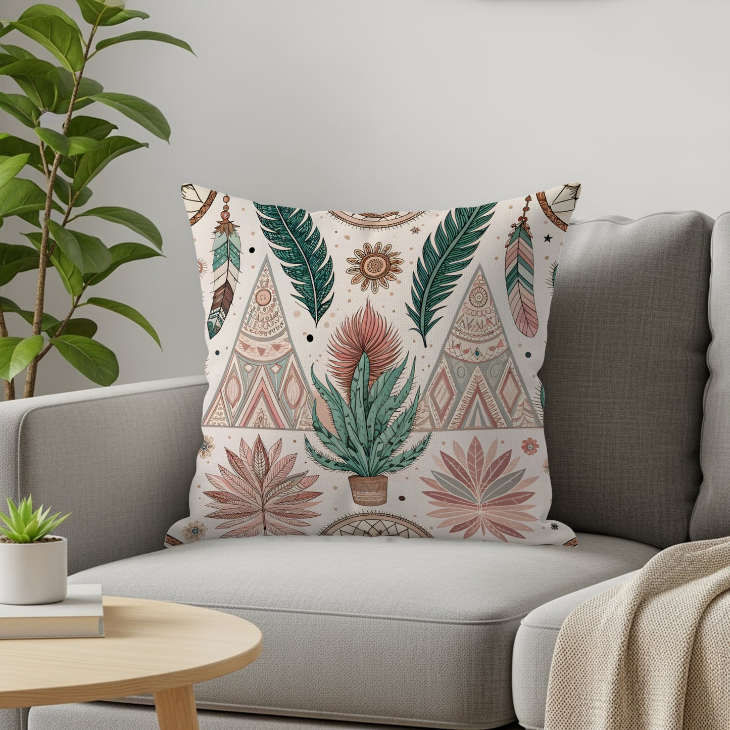 Bohemian Tribal Design Decorative Throw Pillow product