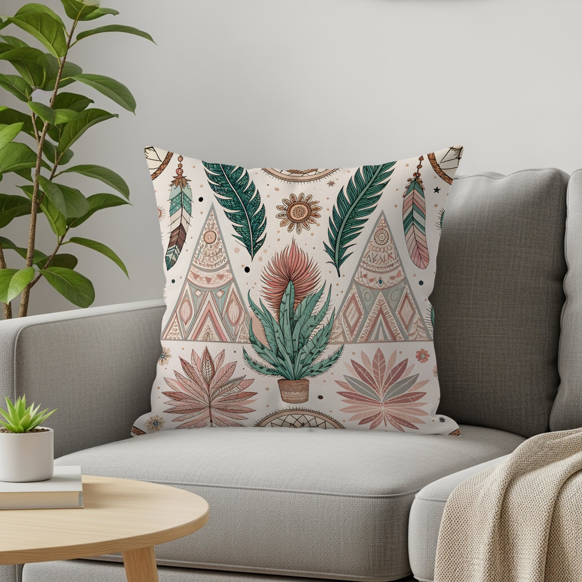 Bohemian Tribal Design Decorative Throw Pillow product