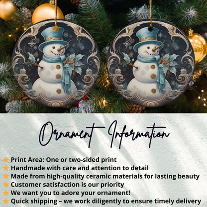 Snowman Christmas Ornament Festive Decorative Print product