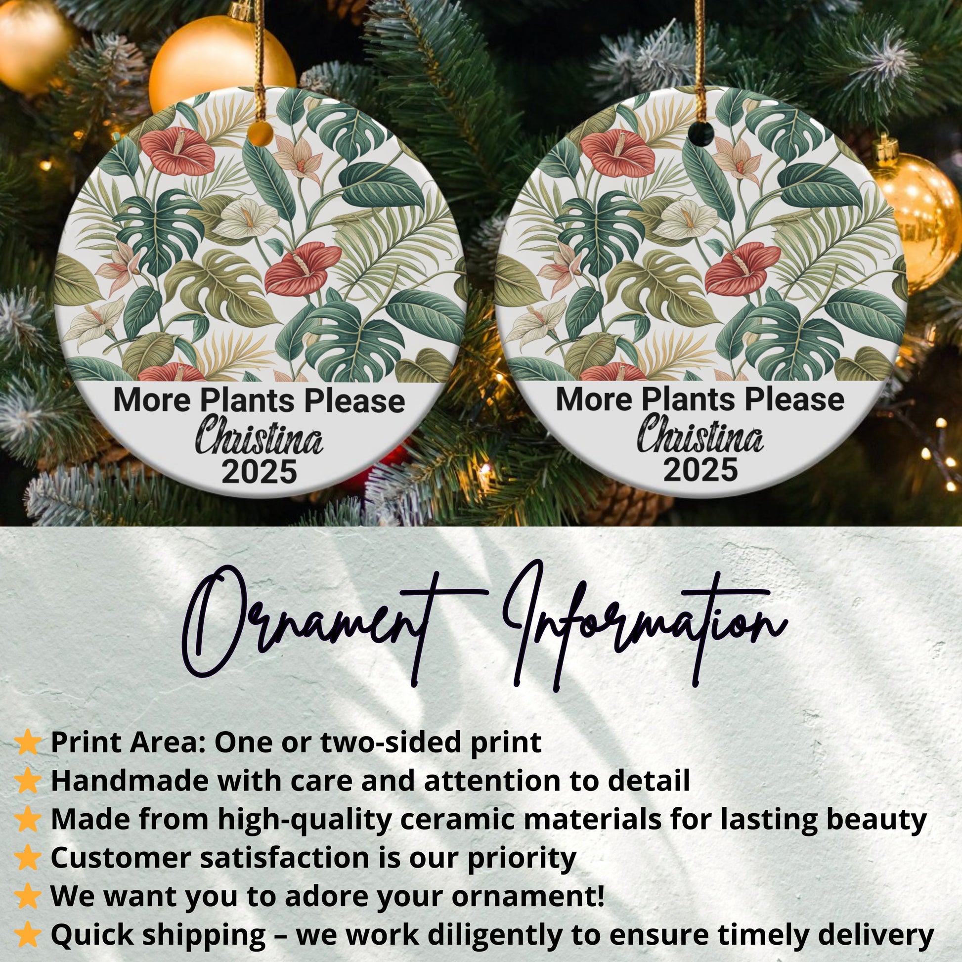 More Plants Please Custom Christmas Ornament product
