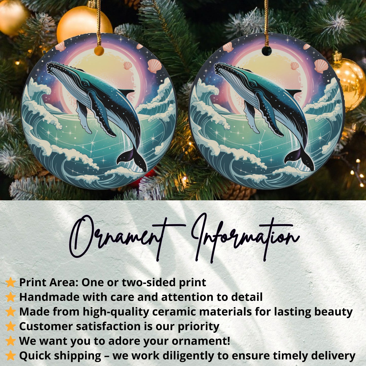Beautiful Whale Ocean Design Ornament product