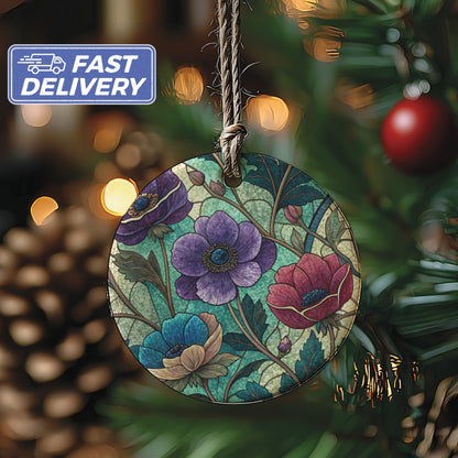 Beautiful Floral Design Christmas Tree Ornament