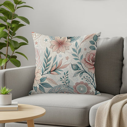 Artistic Floral Design Throw Pillow for Elegant Home Decor