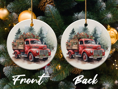Vintage Red Truck Christmas Tree Ornament product type