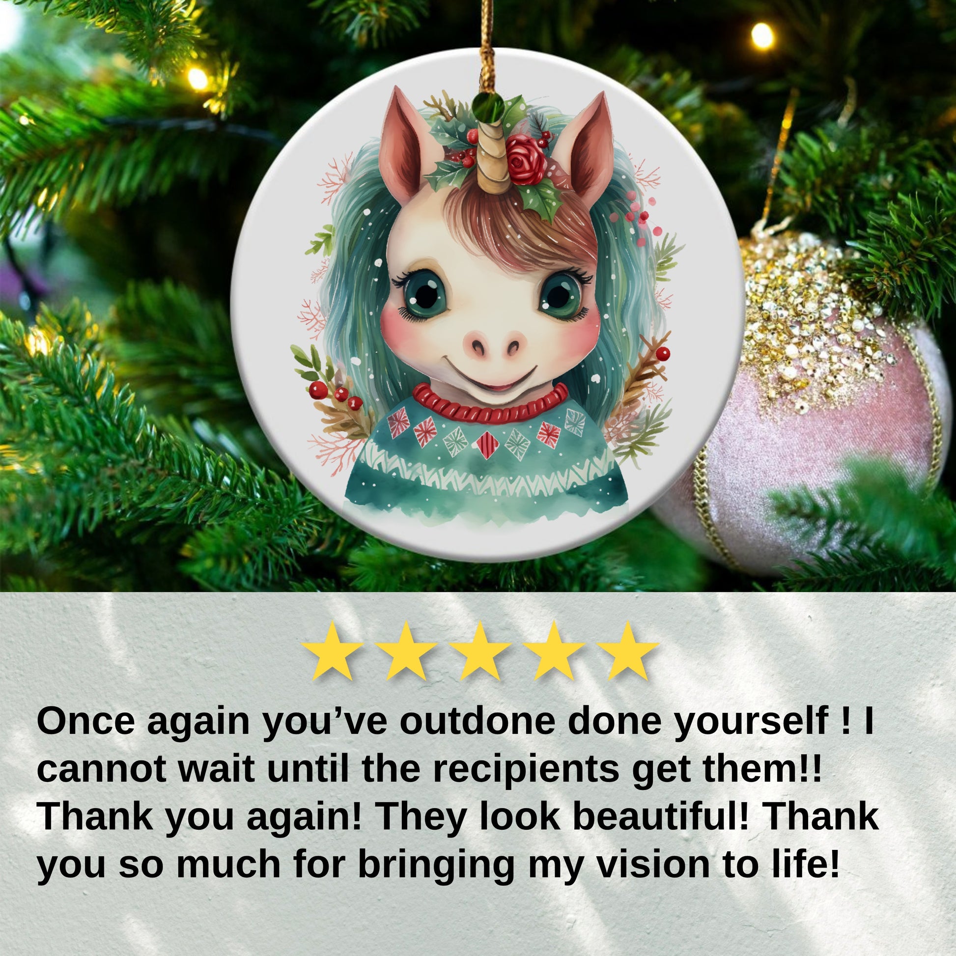 Cute Horse Christmas Ornament for Tree Decoration product