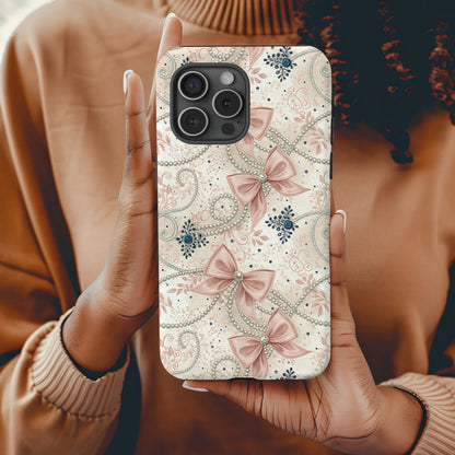 Elegant Vintage Ribbon and Floral Pattern Phone Case