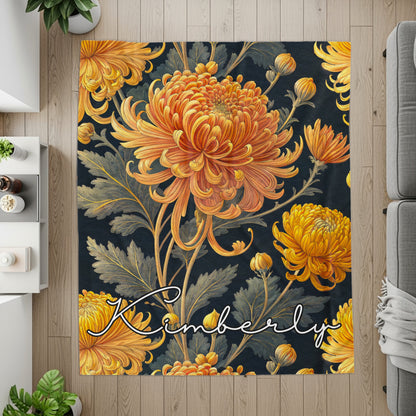 Kimberly Floral Custom Name Design Rug