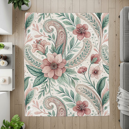 Floral Paisley Art Nouveau Design Pattern Pink and Green - Walk Greener