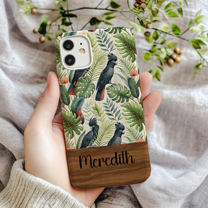 Tropical Cockatoo Custom Name Phone Case