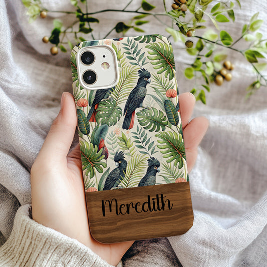 Tropical Cockatoo Custom Name Phone Case