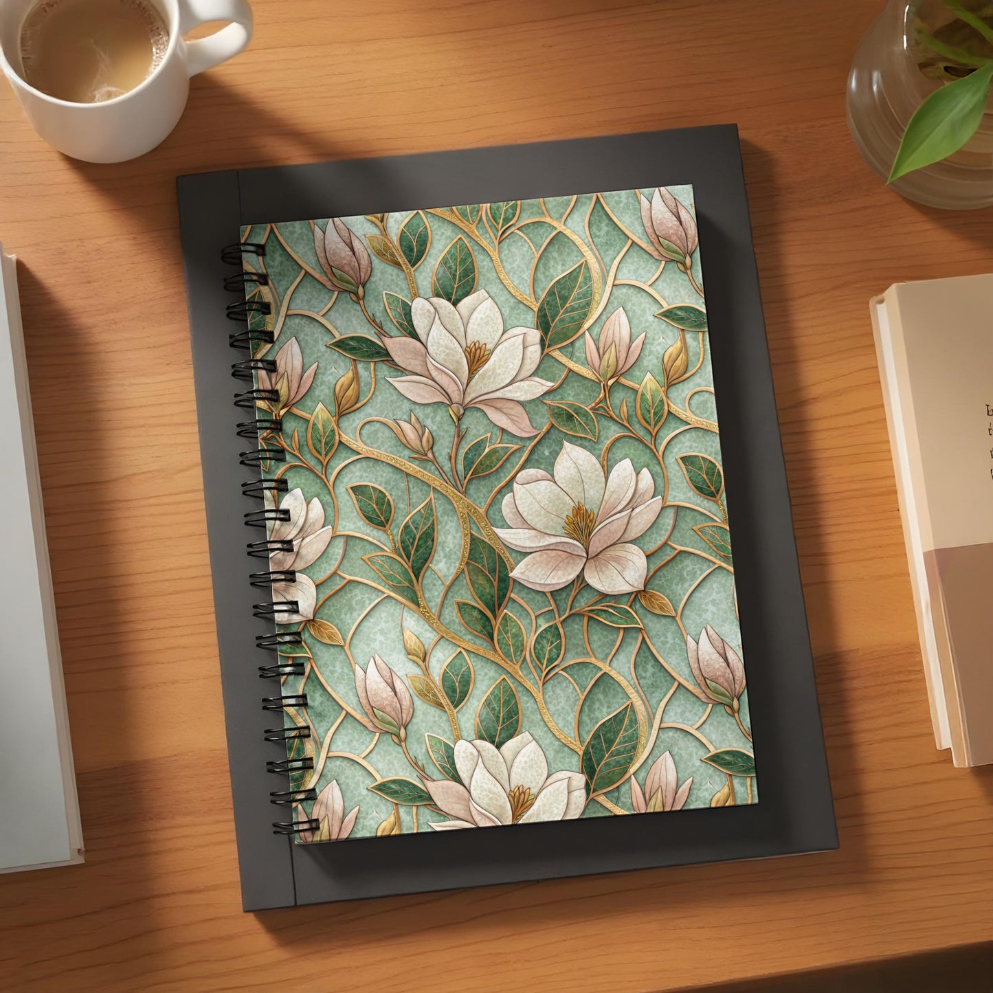 Elegant Blooming Flower Design Spiral Notebook