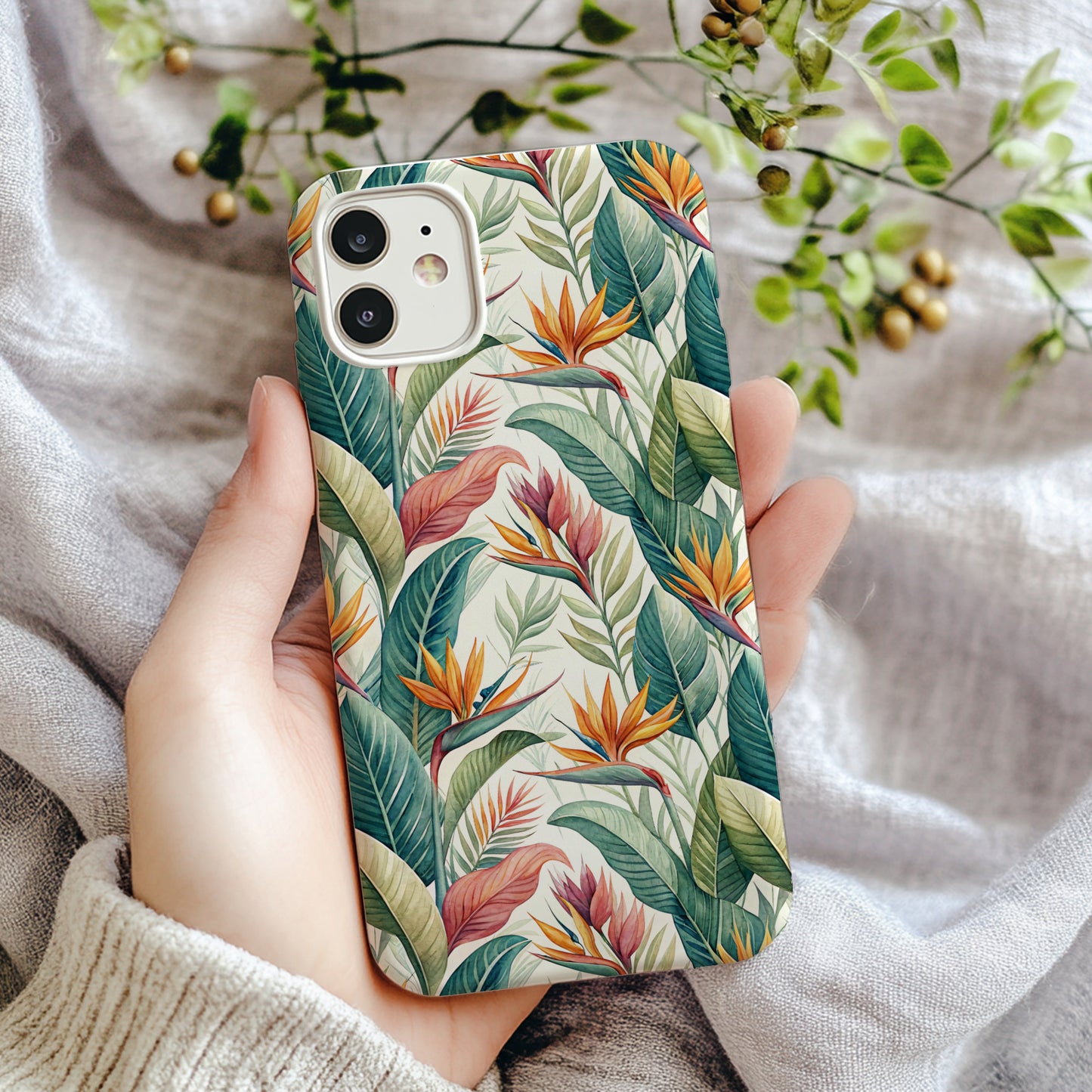 Tropical Bird of Paradise Floral Phone Case